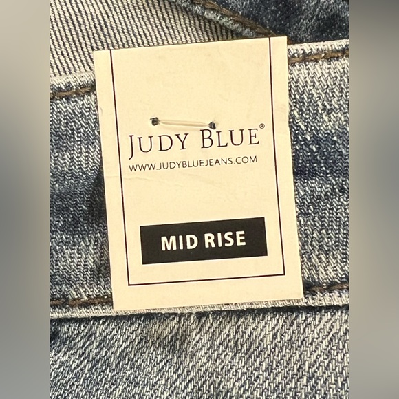 Judy Blue Mid Rise Bootcut Jeans Women's 16W Plaid Patch Adult New - Picture 11 of 14